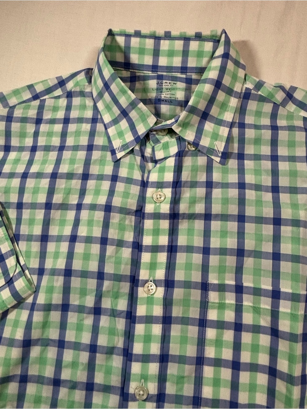 J. Crew Men’s Blue & Green Plaid Button-Down Shirt